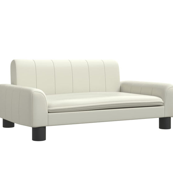 Kindersofa Creme 70x45x30 cm Kunstleder