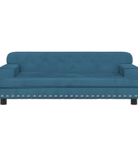 Kindersofa Blau 90x53x30 cm Samt