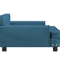 Kindersofa Blau 90x53x30 cm Samt