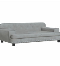 Kindersofa Hellgrau 90x53x30 cm Samt