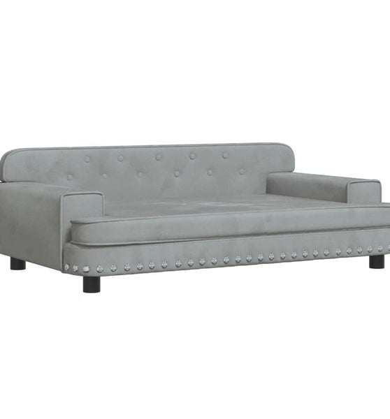 Kindersofa Hellgrau 90x53x30 cm Samt