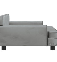 Kindersofa Hellgrau 90x53x30 cm Samt