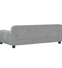 Kindersofa Hellgrau 90x53x30 cm Samt