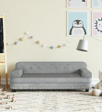 Kindersofa Hellgrau 90x53x30 cm Samt