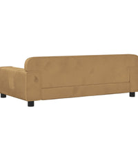 Kindersofa Braun 90x53x30 cm Samt