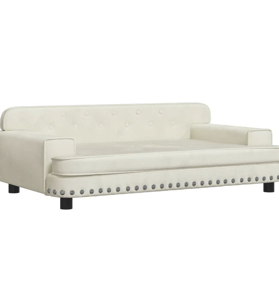 Kindersofa Creme 90x53x30 cm Samt