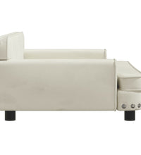 Kindersofa Creme 90x53x30 cm Samt