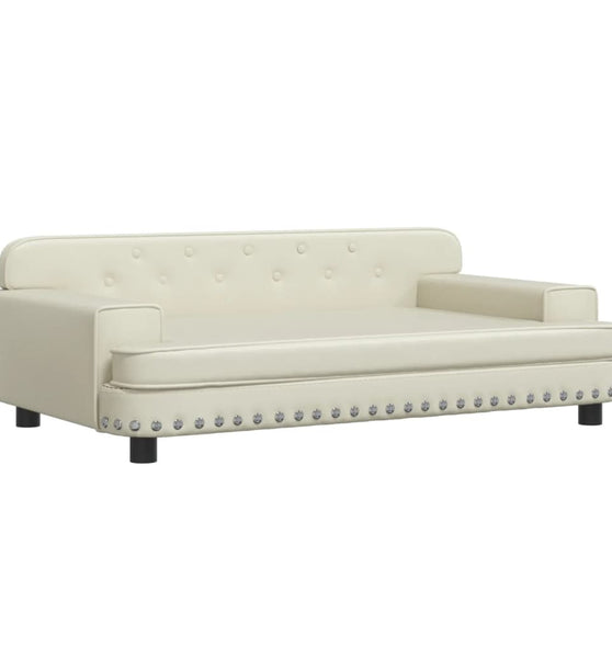 Kindersofa Creme 90x53x30 cm Kunstleder