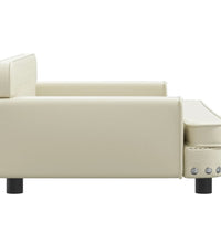 Kindersofa Creme 90x53x30 cm Kunstleder