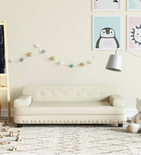 Kindersofa Creme 90x53x30 cm Kunstleder