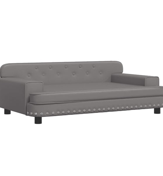 Kindersofa Grau 90x53x30 cm Kunstleder