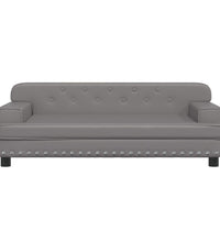 Kindersofa Grau 90x53x30 cm Kunstleder