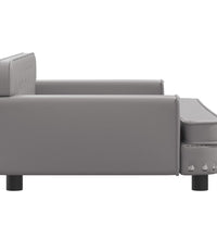 Kindersofa Grau 90x53x30 cm Kunstleder