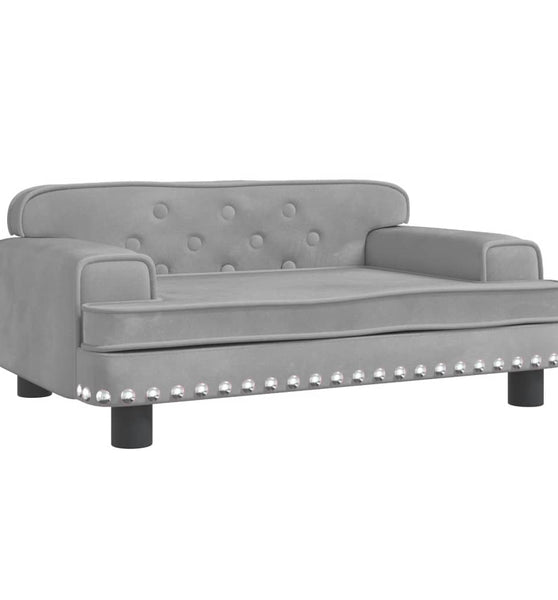 Kindersofa Hellgrau 70x45x30 cm Samt