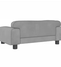 Kindersofa Hellgrau 70x45x30 cm Samt