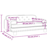 Kindersofa Hellgrau 70x45x30 cm Samt