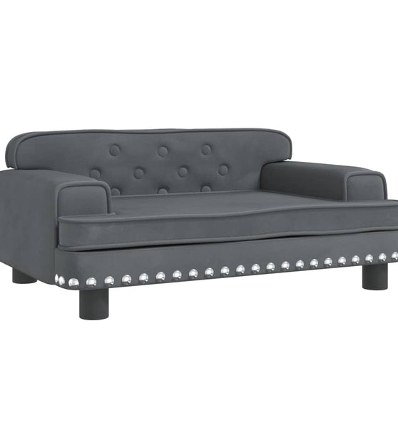 Kindersofa Dunkelgrau 70x45x30 cm Samt