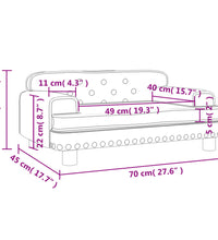 Kindersofa Dunkelgrau 70x45x30 cm Samt