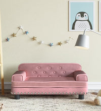 Kindersofa Rosa 70x45x30 cm Samt