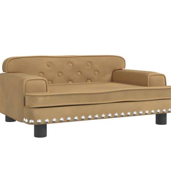 Kindersofa Braun 70x45x30 cm Samt