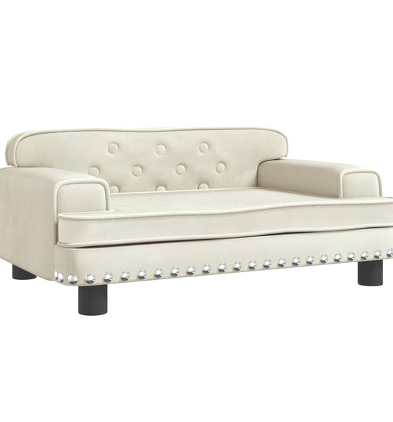 Kindersofa Creme 70x45x30 cm Samt