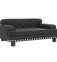 Kindersofa Schwarz 70x45x30 cm Kunstleder