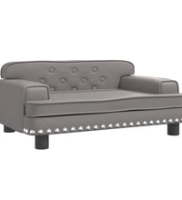 Kindersofa Grau 70x45x30 cm Kunstleder