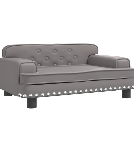 Kindersofa Grau 70x45x30 cm Kunstleder