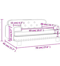 Kindersofa Grau 70x45x30 cm Kunstleder