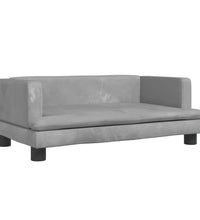 Kindersofa Hellgrau 80x45x30 cm Samt