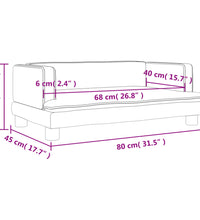 Kindersofa Hellgrau 80x45x30 cm Samt