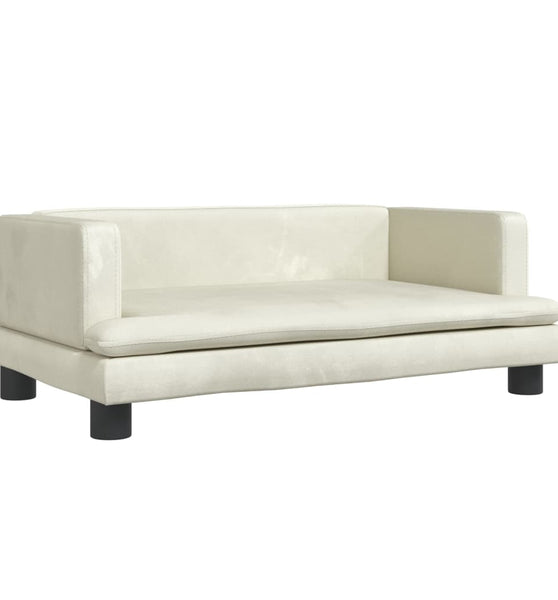 Kindersofa Creme 80x45x30 cm Samt