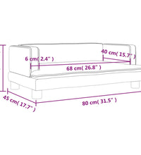 Kindersofa Creme 80x45x30 cm Samt