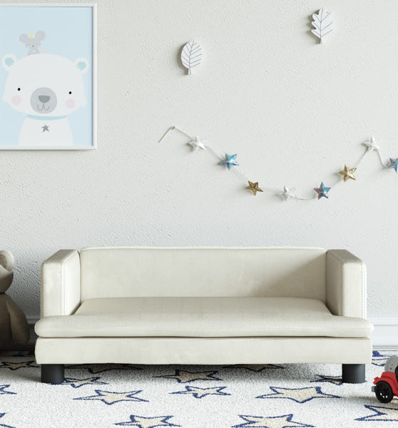 Kindersofa Creme 80x45x30 cm Samt