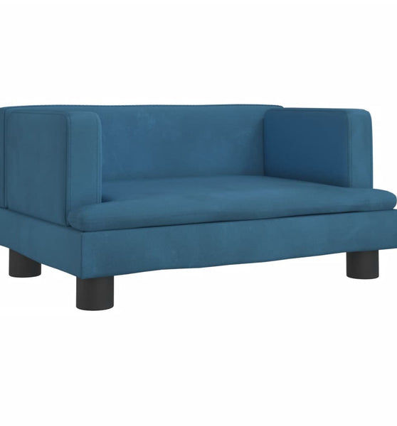 Kindersofa Blau 60x40x30 cm Samt