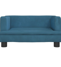 Kindersofa Blau 60x40x30 cm Samt