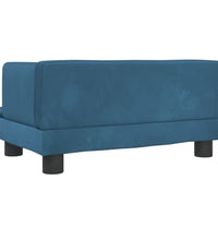 Kindersofa Blau 60x40x30 cm Samt