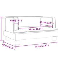 Kindersofa Dunkelgrau 60x40x30 cm Samt