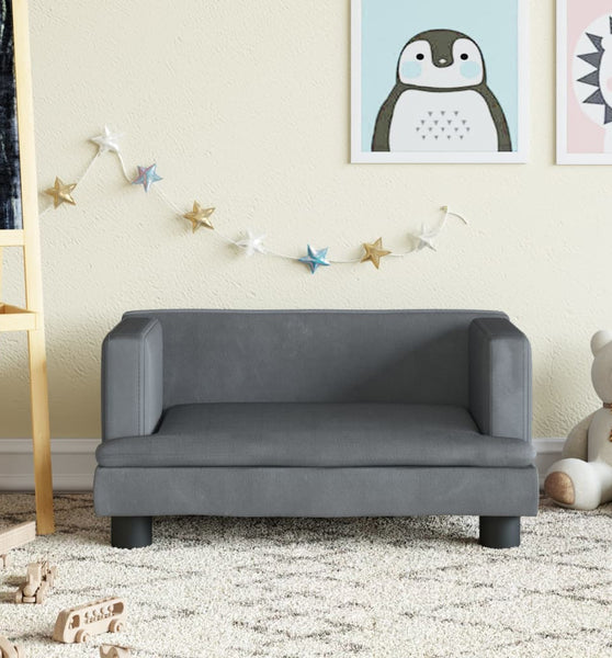 Kindersofa Dunkelgrau 60x40x30 cm Samt