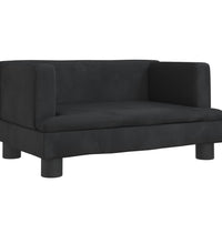 Kindersofa Schwarz 60x40x30 cm Samt