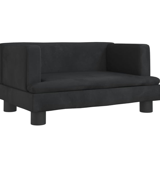 Kindersofa Schwarz 60x40x30 cm Samt