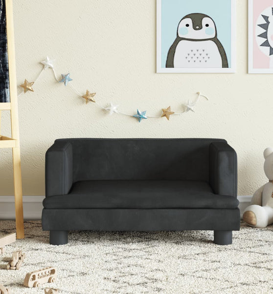 Kindersofa Schwarz 60x40x30 cm Samt