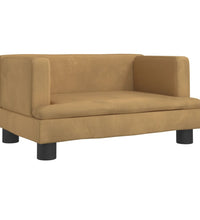 Kindersofa Braun 60x40x30 cm Samt