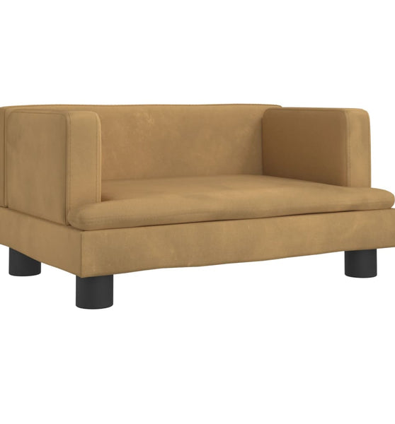 Kindersofa Braun 60x40x30 cm Samt