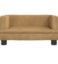 Kindersofa Braun 60x40x30 cm Samt