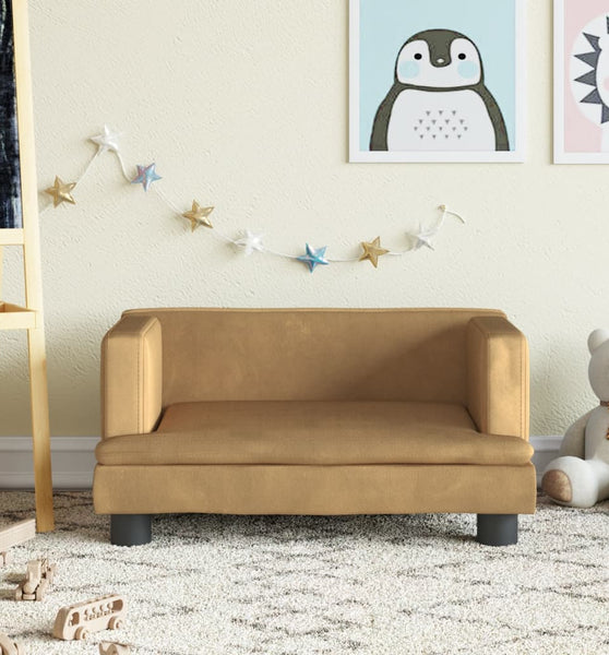 Kindersofa Braun 60x40x30 cm Samt