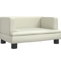 Kindersofa Creme 60x40x30 cm Kunstleder