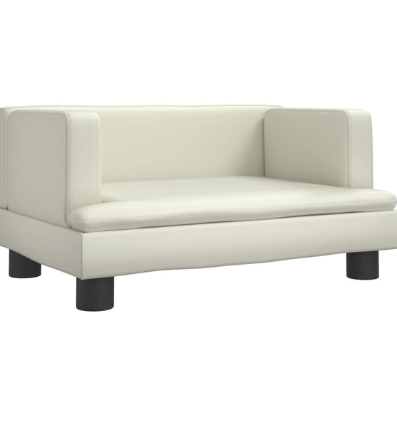 Kindersofa Creme 60x40x30 cm Kunstleder