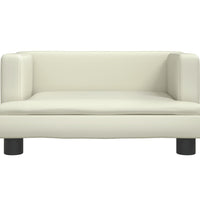 Kindersofa Creme 60x40x30 cm Kunstleder