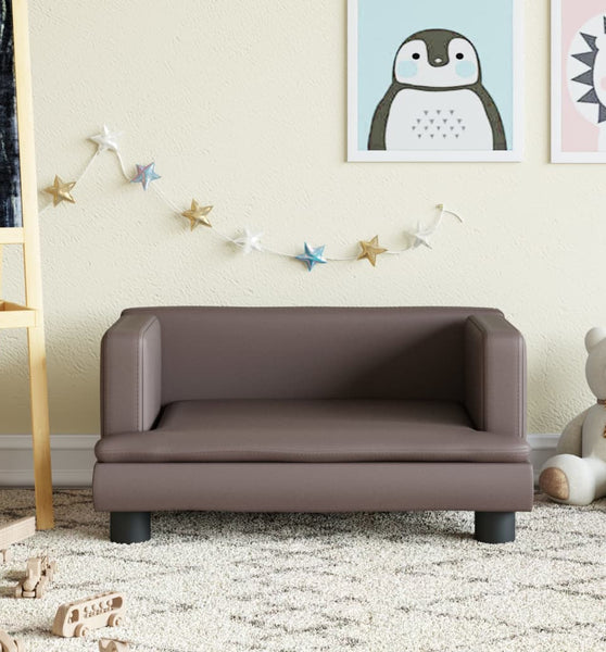 Kindersofa Braun 60x40x30 cm Kunstleder